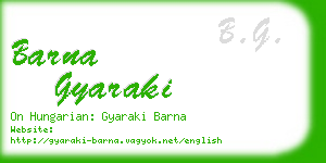 barna gyaraki business card